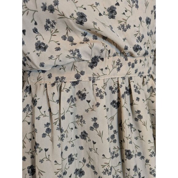 NEW Polygram Floral Cream Maxi Dress V-Neck Wrap Style & Long Sleeves, Size S - Picture 3 of 11